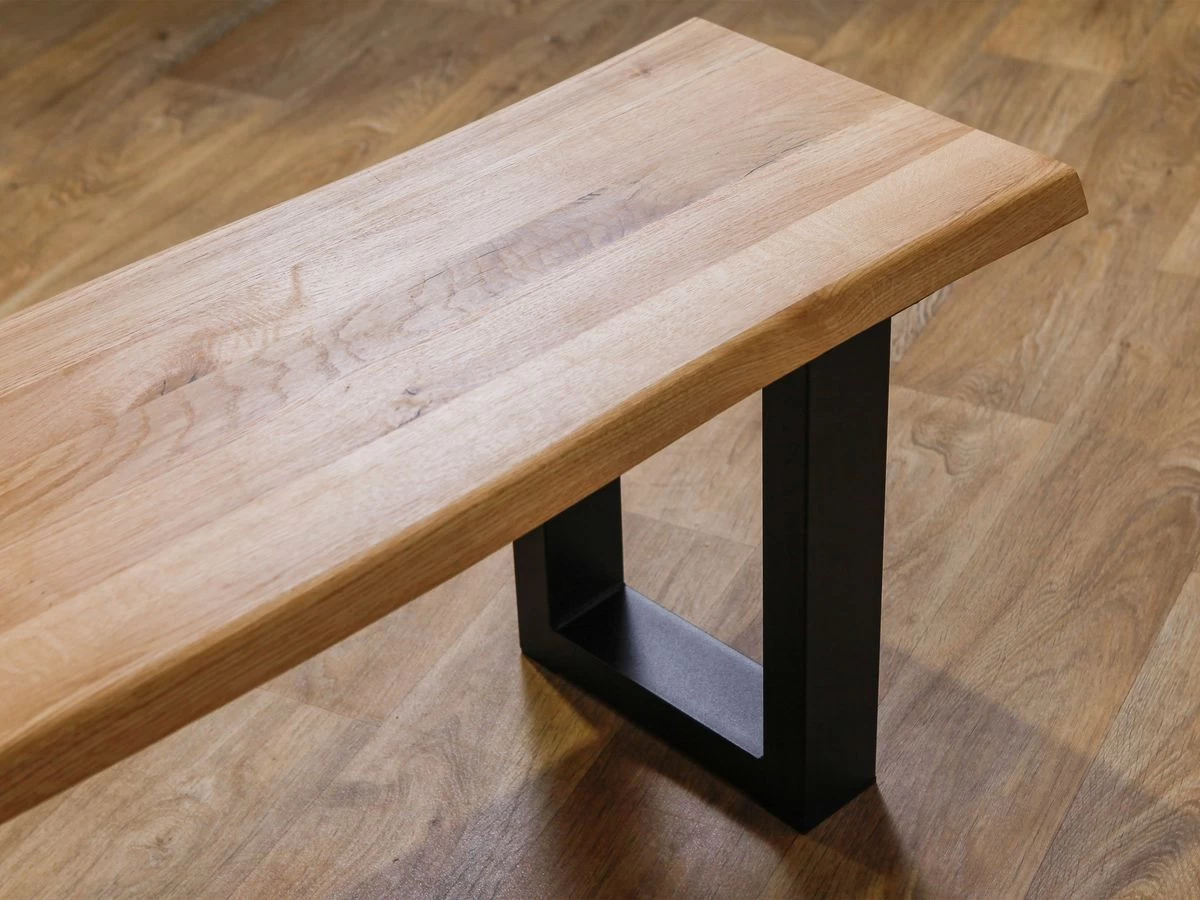 Banc Pieds Carrés AWANI Chêne Massif Et Métal 9 Banc Pieds Carrés AWANI Chêne Massif Et Métal – Image 7