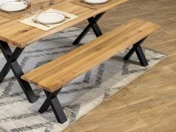 Banc Pieds Croix AWANI Chêne Massif Et Métal 14 Banc Pieds Croix AWANI Chêne Massif Et Métal -Velvet Magasin banc pieds croix awani chene massif et metal 2