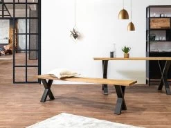 Banc Pieds Croix AWANI Chêne Massif Et Métal 16 Banc Pieds Croix AWANI Chêne Massif Et Métal -Velvet Magasin banc pieds croix awani chene massif et metal 4