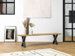 Banc Pieds Croix AWANI Chêne Massif Et Métal 17 Banc Pieds Croix AWANI Chêne Massif Et Métal -Velvet Magasin banc pieds croix awani chene massif et metal 5