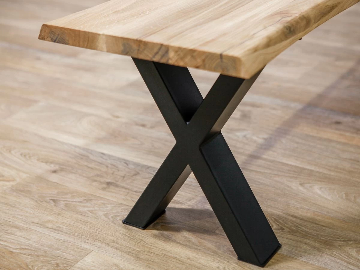 Banc Pieds Croix AWANI Chêne Massif Et Métal 9 Banc Pieds Croix AWANI Chêne Massif Et Métal – Image 7