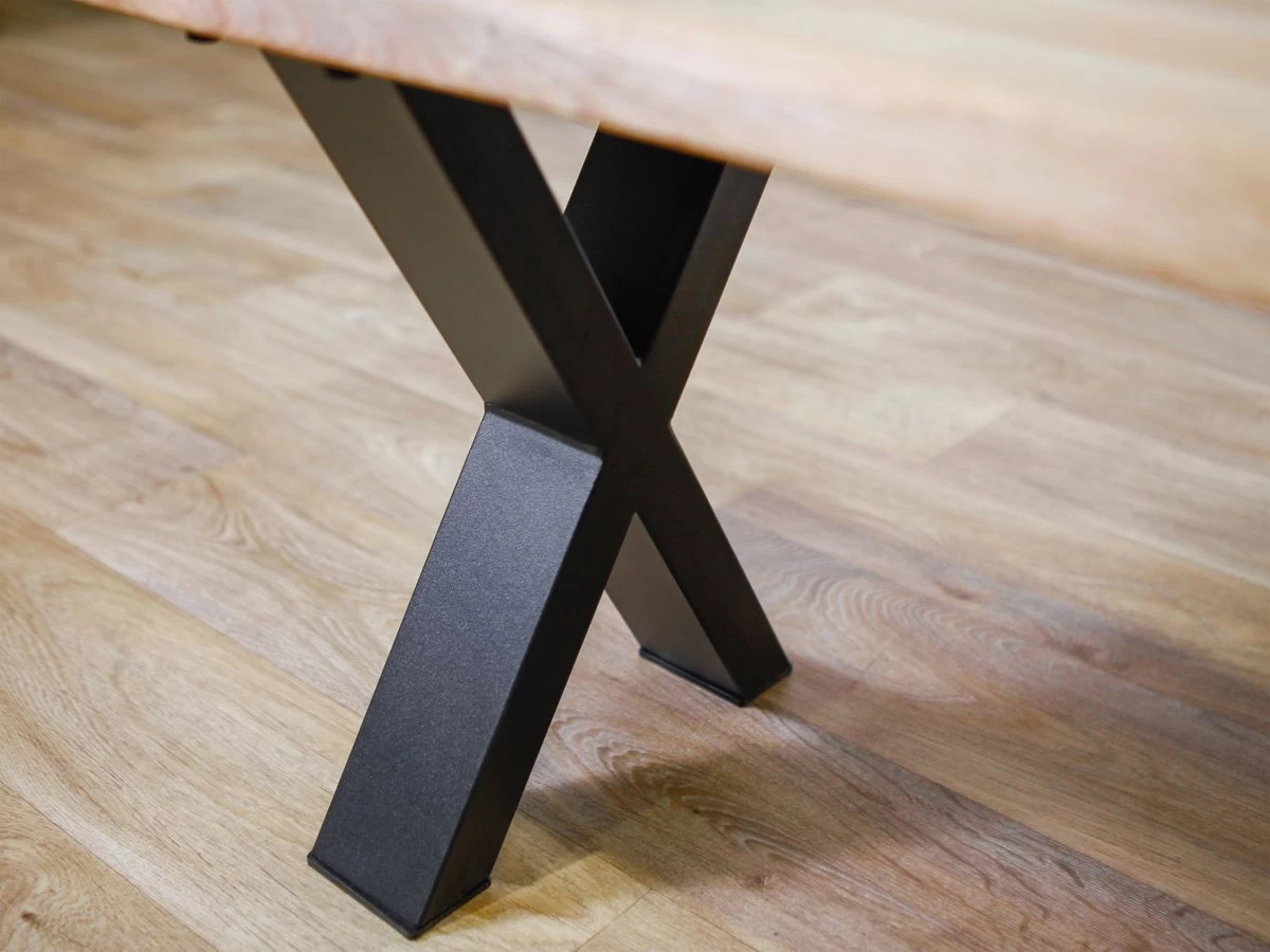 Banc Pieds Croix AWANI Chêne Massif Et Métal 11 Banc Pieds Croix AWANI Chêne Massif Et Métal – Image 9