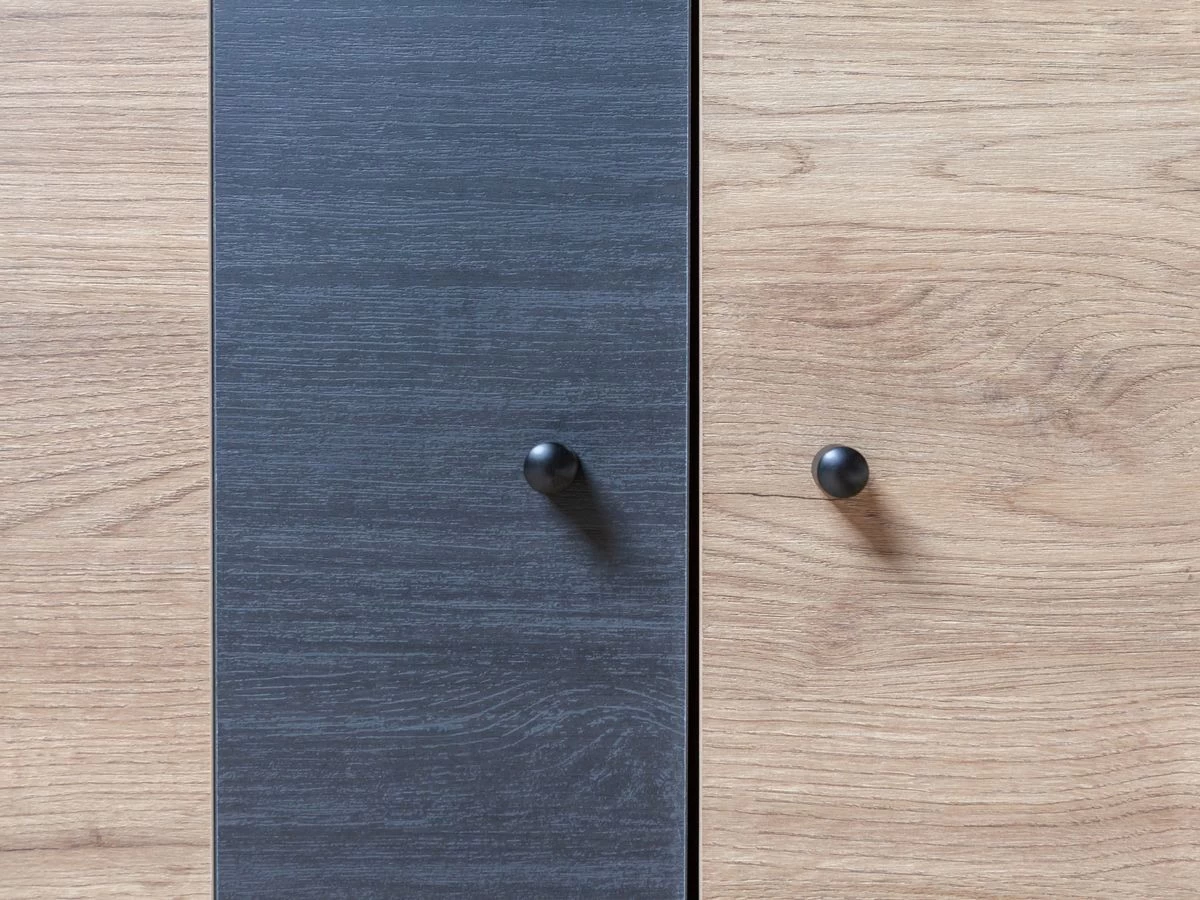 Bibliothèque H160 Cm ROMY Imitation Chêne Et Noir 9 Bibliothèque H160 Cm ROMY Imitation Chêne Et Noir – Image 7