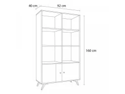 Bibliothèque H160 Cm ROMY Imitation Chêne Et Noir 21 Bibliothèque H160 Cm ROMY Imitation Chêne Et Noir -Velvet Magasin bibliotheque h160 cm romy imitation chene et noir 9