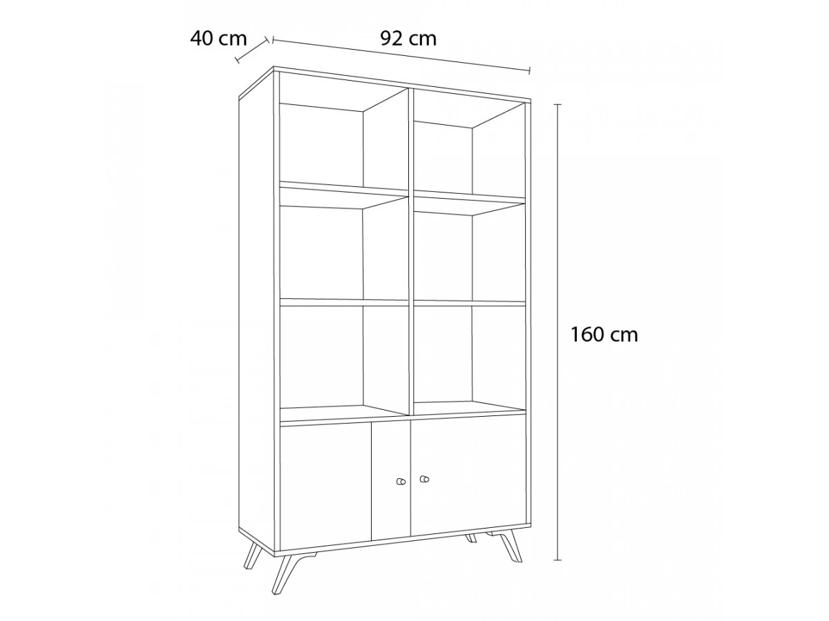Bibliothèque H160 Cm ROMY Imitation Chêne Et Noir 12 Bibliothèque H160 Cm ROMY Imitation Chêne Et Noir – Image 10