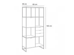 Bibliothèque H183 RENO Chêne Et Noir -Velvet Magasin bibliotheque h183 reno chene et noir 9