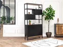 Bibliothèque H190 Cm BEAUBOURG Bois Massif De Manguier -Velvet Magasin bibliotheque h190 cm beaubourg bois massif de manguier 3