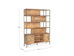 Bibliothèque H200 Cm YOANN Bois Massif De Manguier -Velvet Magasin bibliotheque h200 cm yoann bois massif de manguier 4