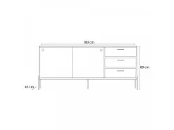 Buffet 2 Portes Coulissantes 180 Cm BAZILE Bois Massif D'acacia -Velvet Magasin buffet 2 portes coulissantes 180 cm bazile bois massif d acacia 4