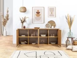 Buffet 4 Portes 200 Cm FERRET Placage Chêne Massif Avec Tasseaux -Velvet Magasin buffet 4 portes 200 cm ferret placage chene massif avec tasseaux 2