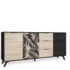 Buffet Bas 3 Portes 181 Cm INAYA Bois Et Noir -Velvet Magasin buffet bas 3 portes 181 cm inaya bois et noir