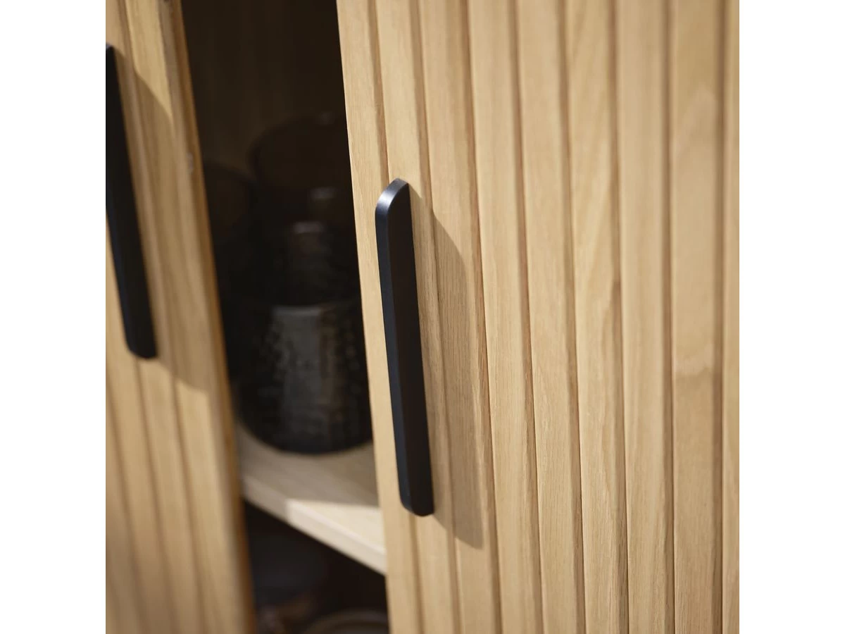 Buffet Haut 2 Portes 100 Cm PAULINA Placage Chêne Massif 5 Buffet Haut 2 Portes 100 Cm PAULINA Placage Chêne Massif – Image 3