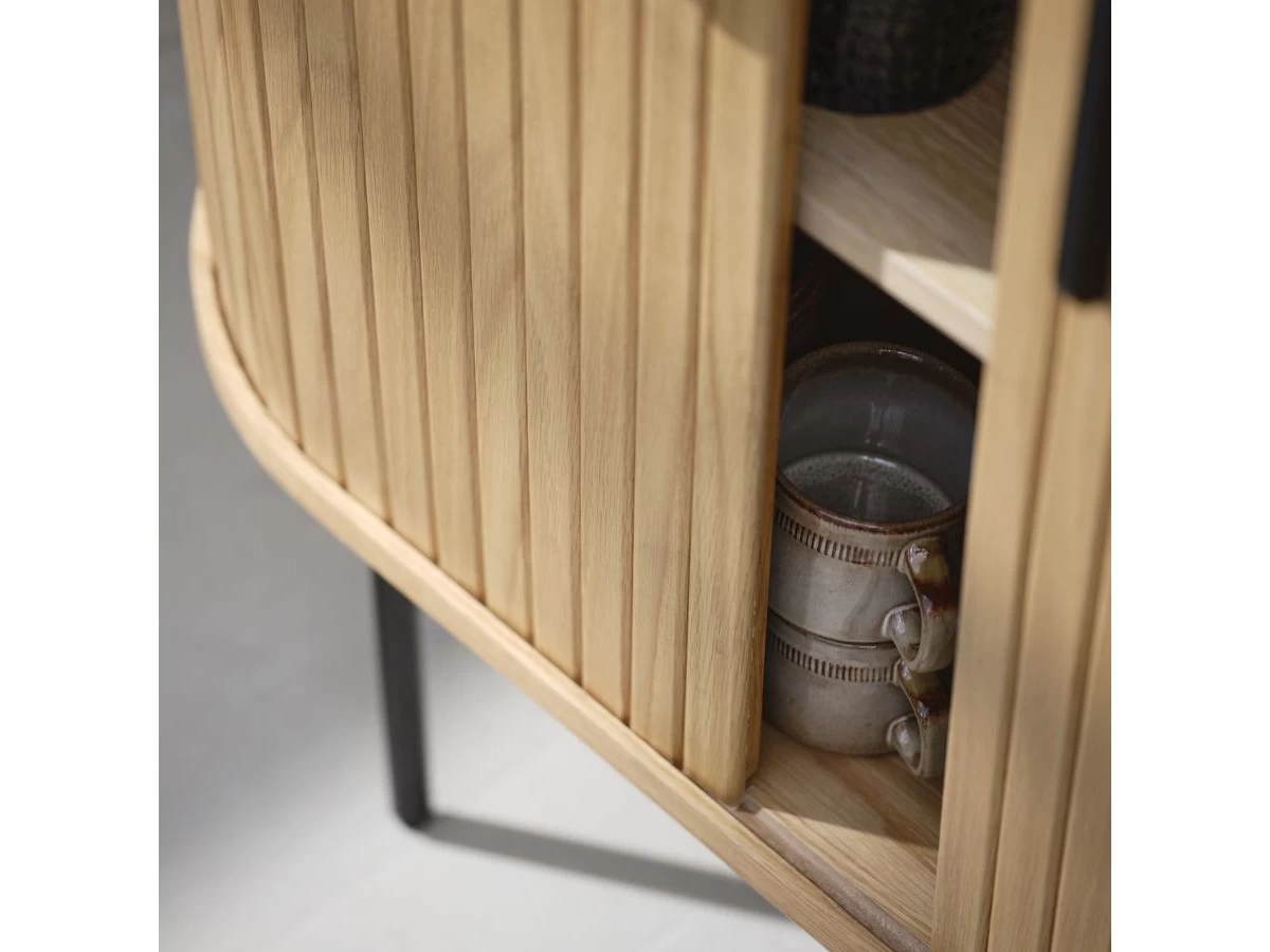 Buffet Haut 2 Portes 100 Cm PAULINA Placage Chêne Massif 6 Buffet Haut 2 Portes 100 Cm PAULINA Placage Chêne Massif – Image 4