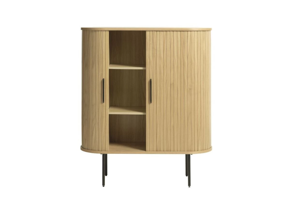 Buffet Haut 2 Portes 100 Cm PAULINA Placage Chêne Massif 8 Buffet Haut 2 Portes 100 Cm PAULINA Placage Chêne Massif – Image 6