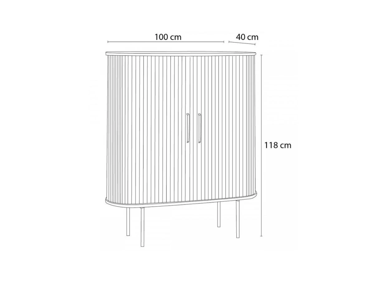 Buffet Haut 2 Portes 100 Cm PAULINA Placage Chêne Massif 11 Buffet Haut 2 Portes 100 Cm PAULINA Placage Chêne Massif – Image 9