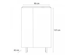 Buffet Haut 2 Portes 90 Cm OPERA Effet Chêne Et Imitation Marbre Noir -Velvet Magasin buffet haut 2 portes 90 cm opera effet chene et imitation marbre noir 8