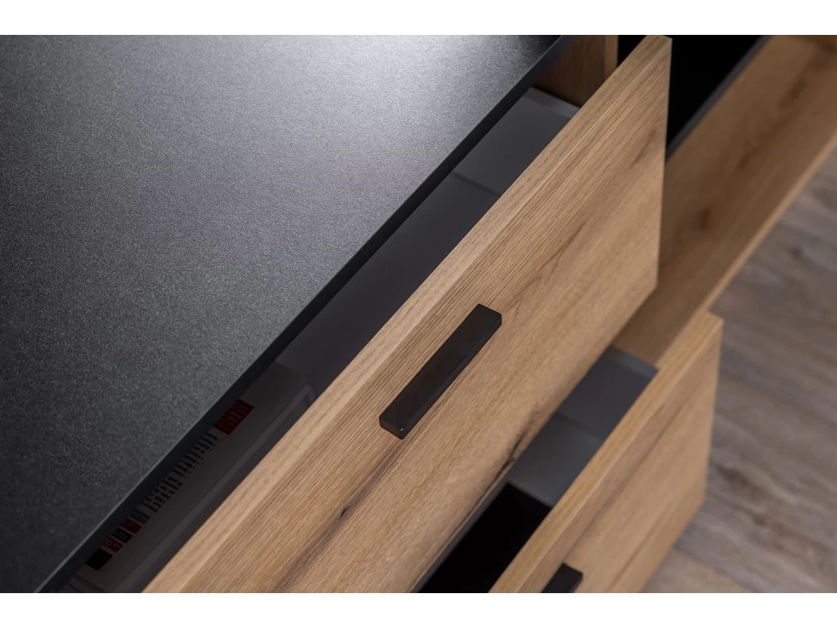 Bureau D'angle Droit PRAGUE Imitation Chêne Rustique 7 Bureau D'angle Droit PRAGUE Imitation Chêne Rustique – Image 5