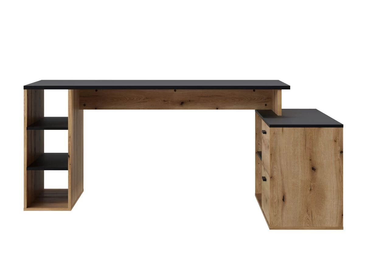 Bureau D'angle Droit PRAGUE Imitation Chêne Rustique 10 Bureau D'angle Droit PRAGUE Imitation Chêne Rustique – Image 8