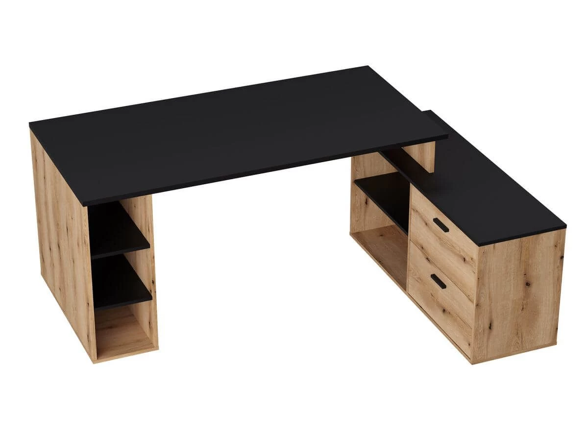 Bureau D'angle Droit PRAGUE Imitation Chêne Rustique 11 Bureau D'angle Droit PRAGUE Imitation Chêne Rustique – Image 9