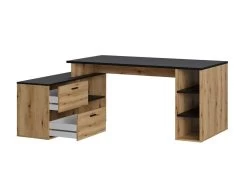 Bureau D'angle Gauche PRAGUE Imitation Chêne Rustique 16 Bureau D'angle Gauche PRAGUE Imitation Chêne Rustique -Velvet Magasin bureau d angle gauche prague imitation chene rustique 5