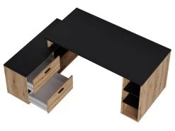 Bureau D'angle Gauche PRAGUE Imitation Chêne Rustique 17 Bureau D'angle Gauche PRAGUE Imitation Chêne Rustique -Velvet Magasin bureau d angle gauche prague imitation chene rustique 6