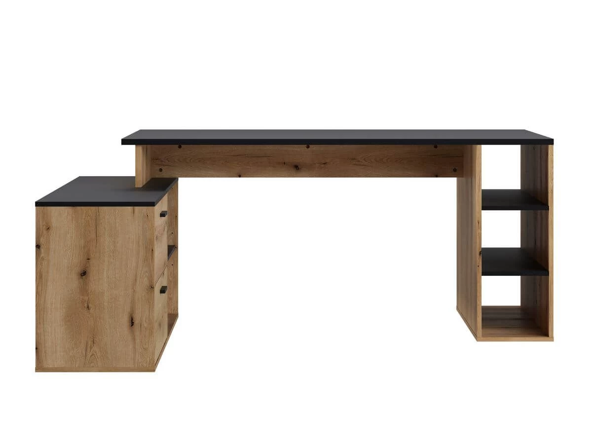 Bureau D'angle Gauche PRAGUE Imitation Chêne Rustique 10 Bureau D'angle Gauche PRAGUE Imitation Chêne Rustique – Image 8