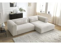 Canapé D'angle Fixe HARRY Gros Côtelé Doux -Velvet Magasin canape d angle convertible coffre harry 3