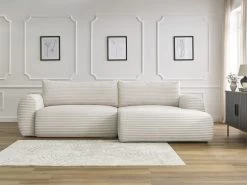 Canapé D'angle Convertible Coffre LUCIEN Gros Côtelé Doux -Velvet Magasin canape d angle convertible lucien gros cotele doux 2