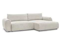 Canapé D'angle Convertible Coffre LUCIEN Gros Côtelé Doux