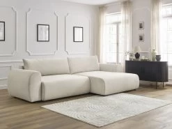 Canapé D'angle Convertible Coffre LUCIEN Tissu Lisse -Velvet Magasin canape d angle convertible lucien tissu lisse 2