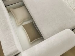 Canapé D'angle Convertible Coffre LUCIEN Tissu Lisse -Velvet Magasin canape d angle convertible lucien tissu lisse 6