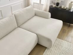 Canapé D'angle Convertible Coffre LUCIEN Tissu Lisse -Velvet Magasin canape d angle convertible lucien tissu lisse 8