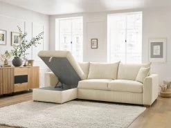 Canapé D'angle Réversible Convertible Ouverture Express AUGUSTIN Velours Côtelé -Velvet Magasin canape d angle convertible ouverture express augustin tissu bouclette 3