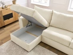 Canapé D'angle Réversible Convertible Ouverture Express AUGUSTIN Velours Côtelé -Velvet Magasin canape d angle convertible ouverture express augustin tissu bouclette 7