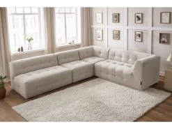 Canapé D'angle Fixe 100% Modulable KLEBER -Velvet Magasin canape d angle fixe 100 modulable kleber 5