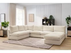 Canapé D'angle Fixe 100% Modulable Ultra Moelleux PARIS Tissu Bouclette 3 Chauffeuses, 1 Méridienne, 1 Angle, 1 Pouf -Velvet Magasin canape d angle fixe 100 modulable ultra moelleux paris tissu bouclette 3 chauffeuses 1 meridienne 1 angle 1 pouf 3