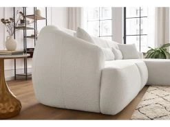 Canapé D'angle Fixe ALESIA Tissu Bouclette 17 Canapé D'angle Fixe ALESIA Tissu Bouclette -Velvet Magasin canape d angle fixe alesia tissu bouclette 5