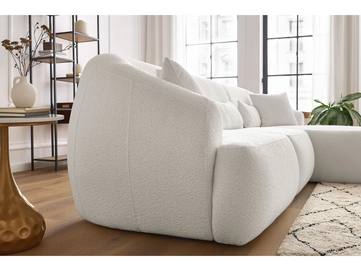 Canapé D'angle Fixe ALESIA Tissu Bouclette 8 Canapé D'angle Fixe ALESIA Tissu Bouclette – Image 6