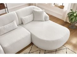 Canapé D'angle Fixe ALESIA Tissu Bouclette 18 Canapé D'angle Fixe ALESIA Tissu Bouclette -Velvet Magasin canape d angle fixe alesia tissu bouclette 6