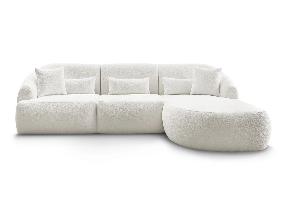 Canapé D'angle Fixe ALESIA Tissu Bouclette 11 Canapé D'angle Fixe ALESIA Tissu Bouclette – Image 9