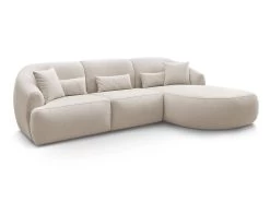 Velvet Magasin 14 Canapé D'angle Fixe ALESIA Tissu Chiné