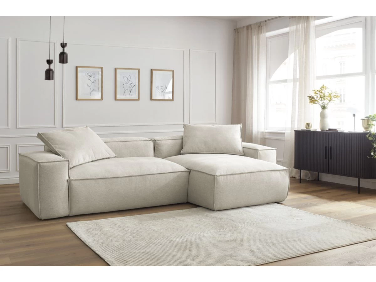 Canapé D'angle Réversible BOHEME Tissu Chiné 4 Canapé D'angle Réversible BOHEME Tissu Chiné – Image 2