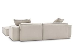 Canapé D'angle Réversible BOHEME Tissu Chiné Avec Pouf -Velvet Magasin canape d angle fixe boheme tissu chine avec pouf 8