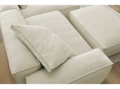 Canapé D'angle Réversible BOHEME Velours Côtelé Avec Pouf -Velvet Magasin canape d angle fixe boheme velours cotele avec pouf 4