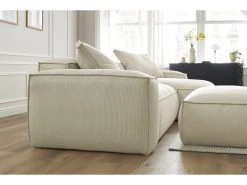 Canapé D'angle Réversible BOHEME Velours Côtelé Avec Pouf -Velvet Magasin canape d angle fixe boheme velours cotele avec pouf 5