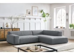 Canapé D'angle Fixe Compact LAVENA Tissu Chiné -Velvet Magasin canape d angle fixe compact lavena tissu chine 2