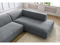 Canapé D'angle Fixe Compact LAVENA Tissu Chiné -Velvet Magasin canape d angle fixe compact lavena tissu chine 7