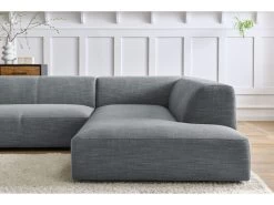 Canapé D'angle Fixe Compact LAVENA Tissu Chiné -Velvet Magasin canape d angle fixe compact lavena tissu chine 8