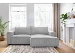 Canapé D'angle Fixe Compact NIHAD Velours Côtelé 14 Canapé D'angle Fixe Compact NIHAD Velours Côtelé -Velvet Magasin canape d angle fixe compact nihad velours cotele 2