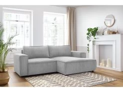 Canapé D'angle Fixe Compact NIHAD Velours Côtelé 15 Canapé D'angle Fixe Compact NIHAD Velours Côtelé -Velvet Magasin canape d angle fixe compact nihad velours cotele 3